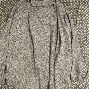 grey cardigan